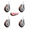 Service Caster 5 Inch Maroon Polyurethane Wheel Swivel 3/4 Inch Square Stem Caster Set SCC SCC-SQ20S514-PPUB-MRN-34-4 - alternate 4